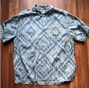 Tommy Bahama 100% Silk Short Sleeve Shirt - Men's XL / TG